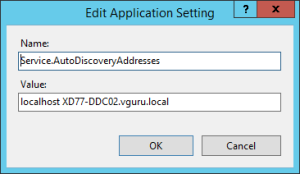 Hinzufügen des neuen Application Settings "Service.AutoDiscoveryAddresses"