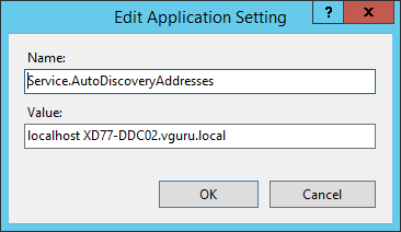 Hinzufügen des neuen Application Settings "Service.AutoDiscoveryAddresses"