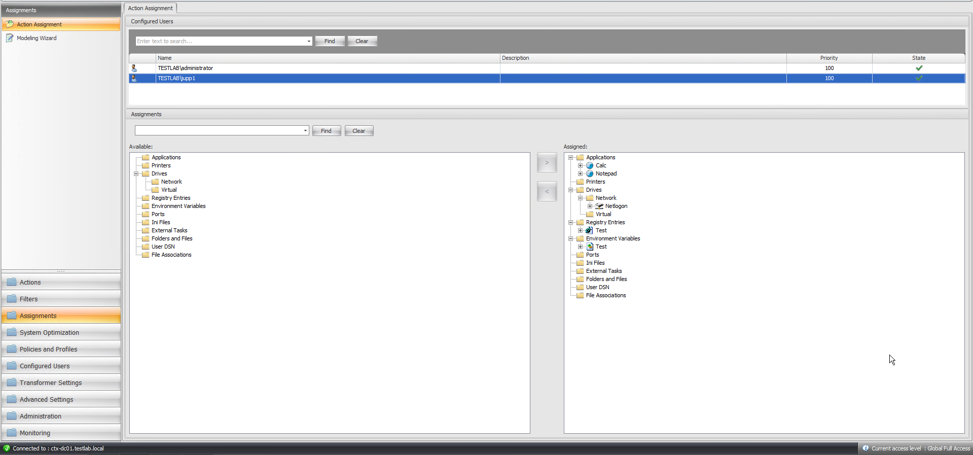 Citrix WEM - Assignments