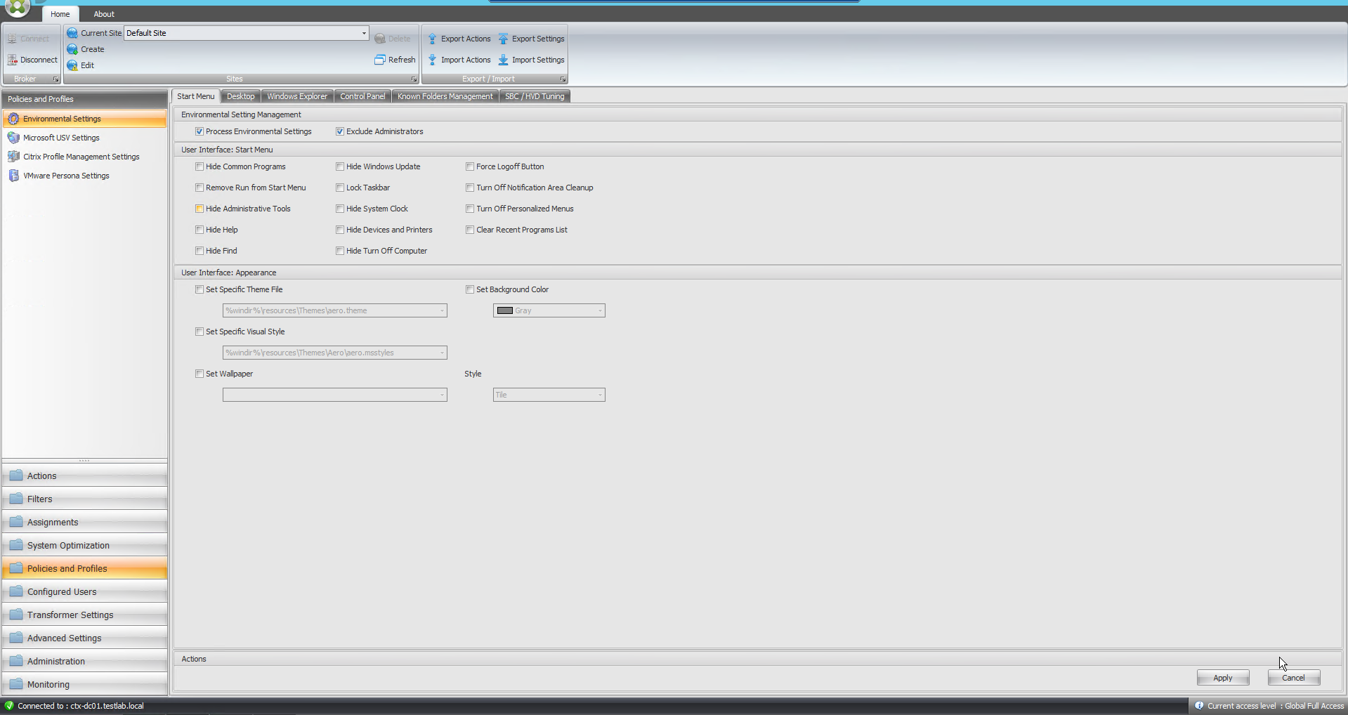 Citrix WEM - Policies and Profiles
