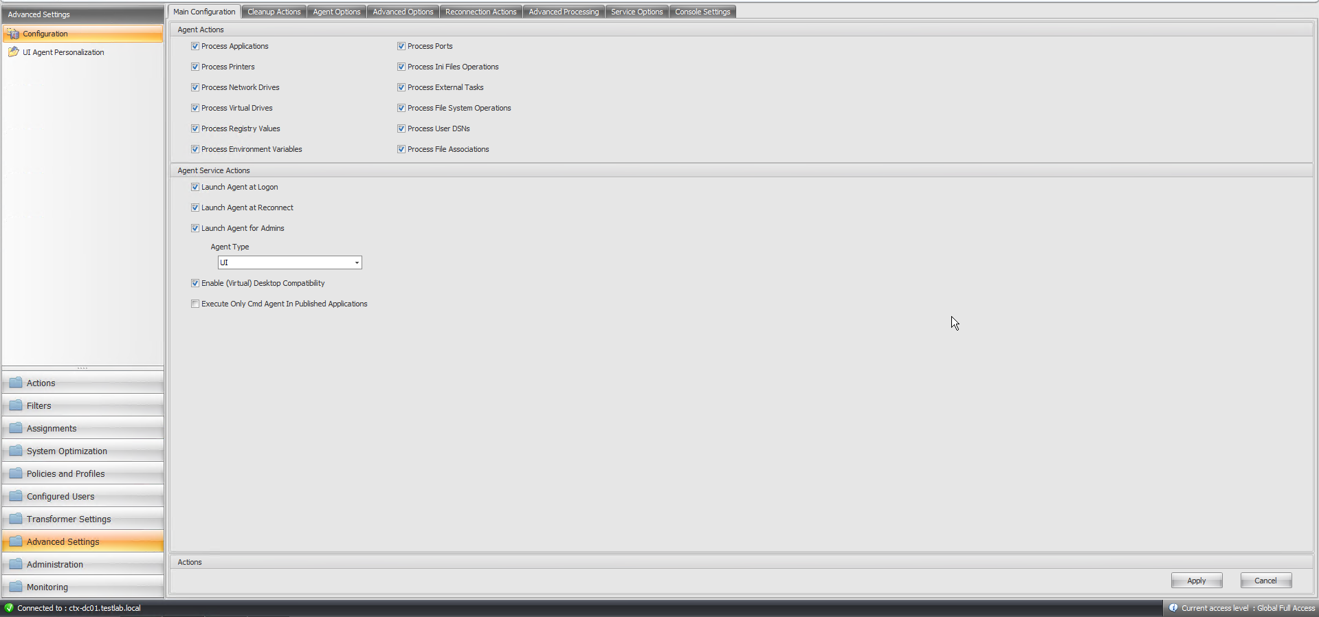 Citrix WEM - Advanced Settings