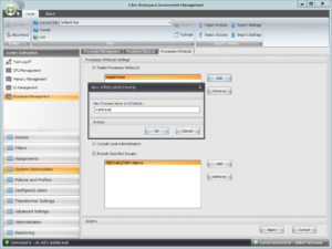 Processes Management Whitelist