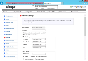 Netzwerk-Konfigurationsmenü der Citrix CloudBridge