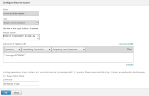 Citrix Netscaler Gateway SSL HSTS rewrite action